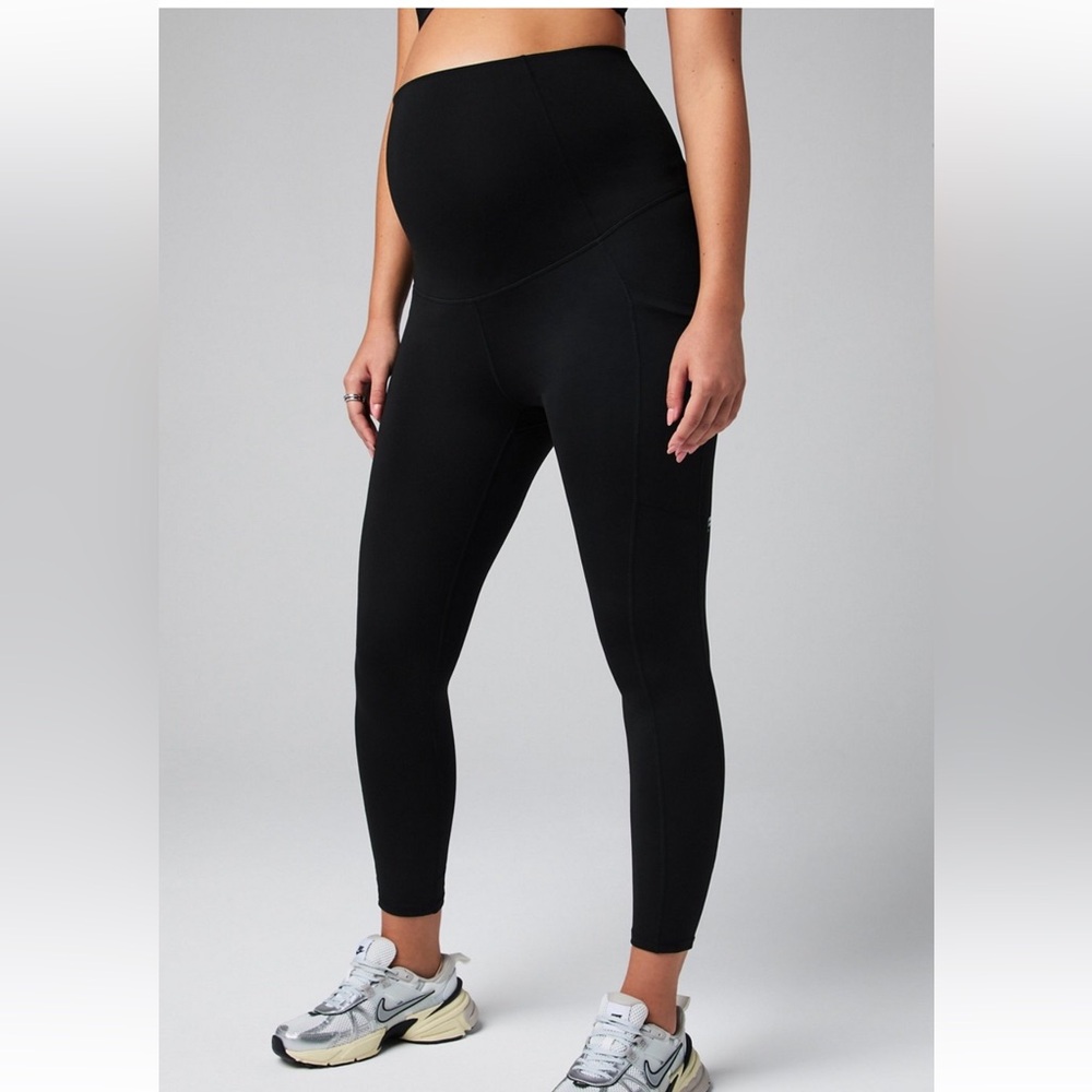 Fabletics Maternity PureLuxe High Waisted Black Full Length Leggings small